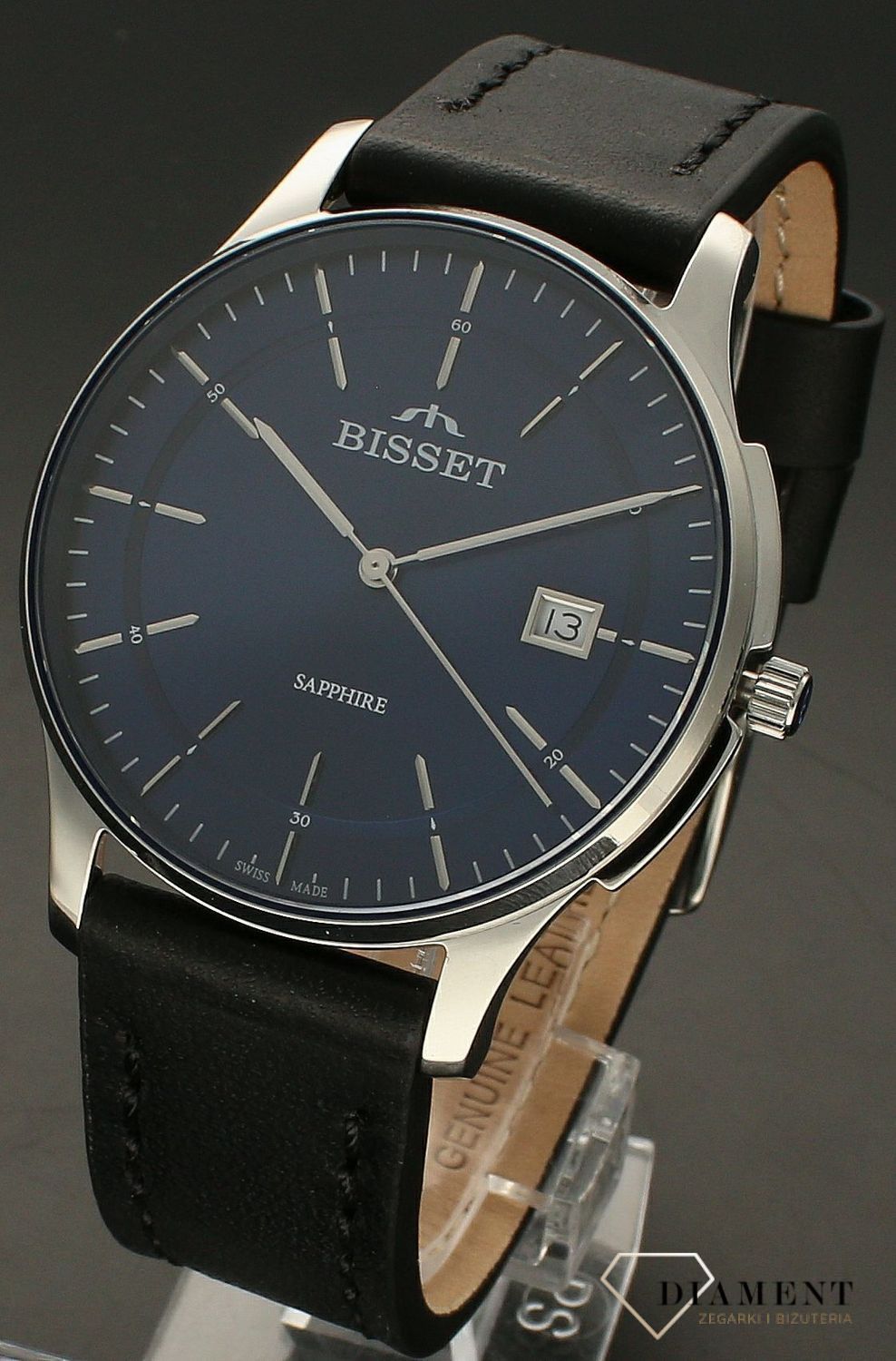 Zegarek męski Bisset srebrno-granatowy BSCF27.jpg